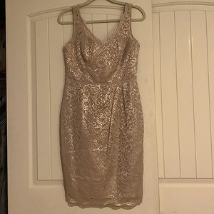 David’s bridal gold midi dress